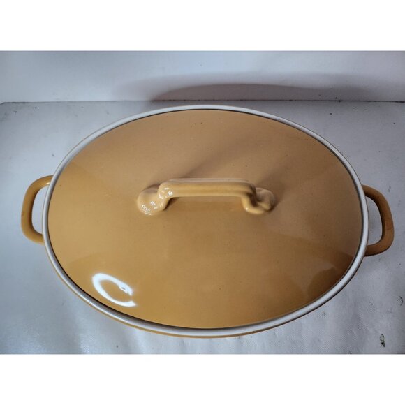 Country Living Oven To Table Bakeware Ovenware Mustard Ceramic Oval Serving Dish - Picture 2 of 9